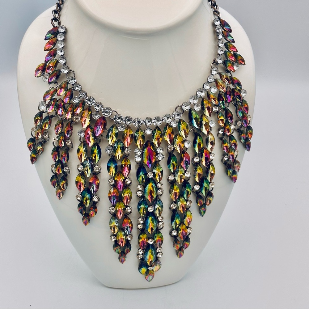 Multicolor Statement Necklace - image 2